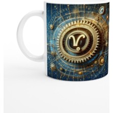 Başak Burcu Baskılı Kahve Kupası - Zamanın Çarkları Astroloji Mekanizması Vs2