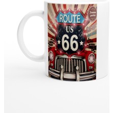 Route 66 Işıltılı Retro Garaj Kupa Bardak