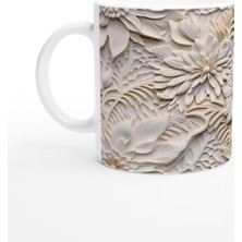 Doğal Rölyef Çiçek Dokulu Kupa Bardak