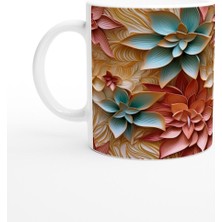 Renk Cümbüşü Çiçek Desenli Kupa Bardak