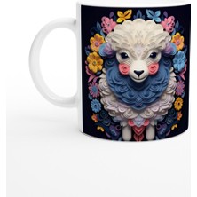 Masal Kuzusu Çiçekli Kupa Bardak