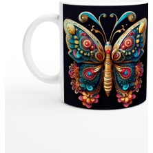 Altın Kanatlı Sanatsal Kelebek Kupa Bardak