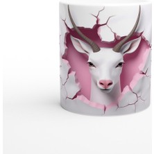 Duvarı Yarmış Zarif Geyik Temalı Baskılı Kupa Bardak