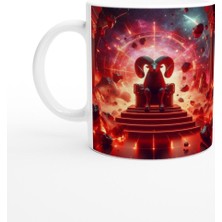 Koç Burcu Baskılı Kahve Kupası - Galaktik Taht Odası Temalı Vs2