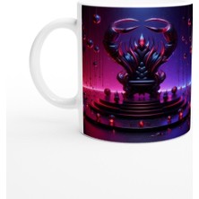 Akrep Burcu Baskılı Kahve Kupası - Galaktik Taht Odası Temalı Vs3