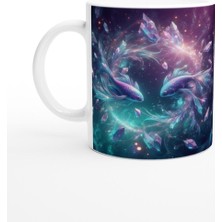 Balık Burcu Baskılı Kahve Kupası - Büyülü Kristal Mağarası Temalı Vs1