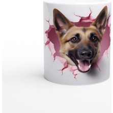 Duvarı Delip Bakan Alman Kurdu Temalı Baskılı Kupa Bardak