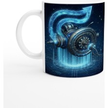 Kova Burcu Baskılı Kahve Kupası - Zamanın Çarkları Astroloji Mekanizması Vs4