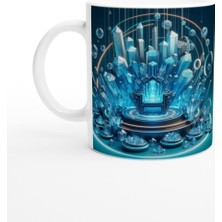 Kova Burcu Baskılı Kahve Kupası - Büyülü Kristal Mağarası Temalı Vs4