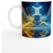 Ikizler Burcu Baskılı Kahve Kupası - Zodyak Maskeli Balo Vs4