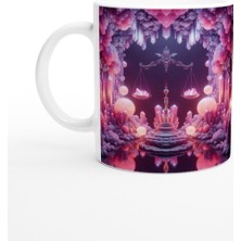 Terazi Burcu Baskılı Kahve Kupası - Büyülü Kristal Mağarası Temalı Vs4