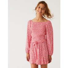 Marks & Spencer Çiçek Desenli Uzun Kollu Bluz (6-16 Yaş)