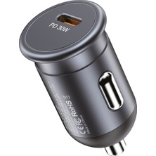 Nettech NT-CCH04 Type-C Pd 30W 1 Çıkışlı Araç Şarj Aleti (Siyah) NT-CCH04