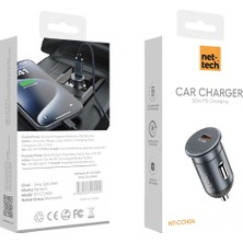 Nettech NT-CCH04 Type-C Pd 30W 1 Çıkışlı Araç Şarj Aleti (Siyah) NT-CCH04