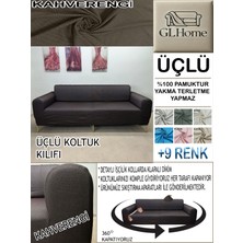 %100 Pamuk Petek Kumaş 3 Lü  Komple Giydirme Kanepe & Çekyat, Bohem, Porto, Vb. Model Koltuk Kılıfı