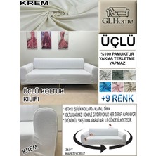 %100 Pamuk Petek Kumaş 3 Lü  Komple Giydirme Kanepe & Çekyat, Bohem, Porto, Vb. Model Koltuk Kılıfı