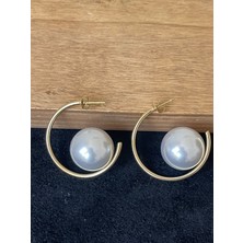 Rupen Kraft Aida Jewelss 316 L Cerrahi Çelik Incili Şık Çelik Küpe