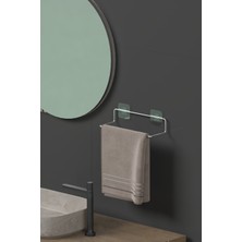 Hill Homes Krom Gümüş Yapışkanlı Havluluk Havlu Askısı Metal Havlu Tutacağı Banyo Mutfak Havluluğu