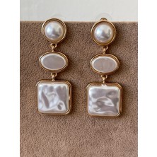 Aida Jewelss Uzun Sallantılı Incili Tasarım Büyük Boy Abiye Küpe