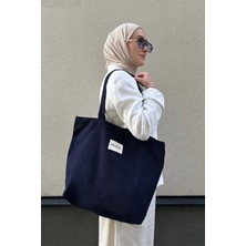 Gabardin Bez Çanta - Lacivert (Mıknatıs Çıt - %100 Pamuk Gabardin)