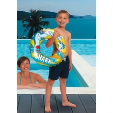 2-6 Yaş Shark Yüzme Kolluk ve Can Simidi Şişme Kolluk ve Simit Set