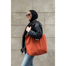 Gabardin Bez Çanta - Kiremit (Mıknatıs Çıt - %100 Pamuk Gabardin)