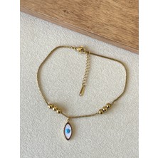 Aida Jewelss 316 L Cerrahi Çelik Sedefli Göz Detaylı Paslanmaz Kararmaz Çelik Hahal