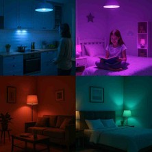 GULE Rgb Led Ampul 16 Renk Değiştiren Uzaktan Kumandalı Abajur & Avize Uyumlu