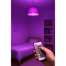 GULE Rgb Led Ampul 16 Renk Değiştiren Uzaktan Kumandalı Abajur & Avize Uyumlu