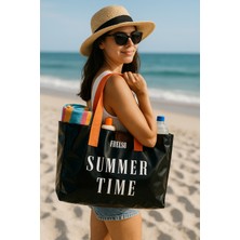 Frelso Şeffaf Plaj Çantası Baskılı Kadın Beach Bag