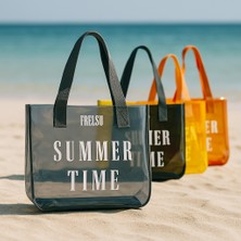 Frelso Şeffaf Plaj Çantası Baskılı Kadın Beach Bag