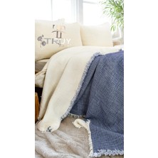%100 Pamuk Müslin  Tek Kişilik Yorgan Indigo Mavi 170X220 - Indigo Mavi