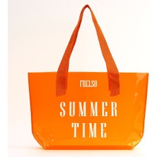 Frelso Şeffaf Plaj Çantası Baskılı Kadın Beach Bag