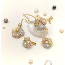 Oval Taşlı Set Takım 14 Ayar Altın Hd Videolu