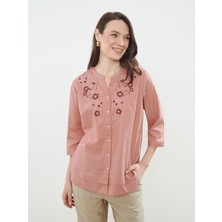 Lc Waikiki Yeni Sezon Kacik Yaka Cicek Nakisli Bluz - S5IK34Z8