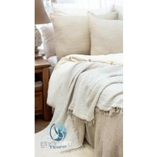 %100 Pamuklu Müslin Pike Çift Kişilik Ekru 230X240 - Ekru
