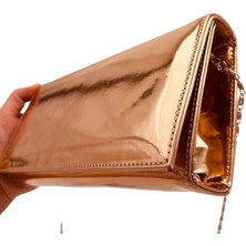 Angel Çanta Aksesuar Bakır Renk Abiye Çanta Zincirli