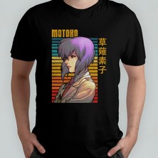 Pixxa Ghost In The Shell Motoko Kusanagi Unisex %100 Pamuklu Bisiklet Yaka T-Shirt Model 1