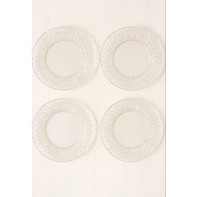 4 Adetli Baklava Desenli 33X33CM Yuvarlak Kristal Supla , Masa Süsleme , Düğün Nişan Organizasyon Suplası