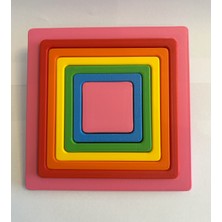 Atlas Lab Montessori Geometrik Şekil Bulma Oyunu – Renkli Kare Üç Boyutlu Puzzle Oyuncak