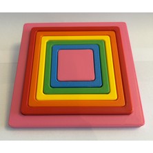 Atlas Lab Montessori Geometrik Şekil Bulma Oyunu – Renkli Kare Üç Boyutlu Puzzle Oyuncak