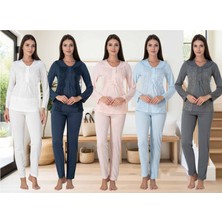 Dvina Effortt Lohusa Pijama Takımı Mavi - 3082