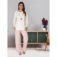 Dvina Effortt Lohusa Hayvan Figürlü Pijama Takımı Pembe - 3094