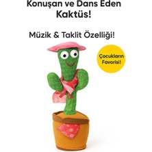 GULE Kostümlü Konuşan Dans Eden Kaktüs Oyuncak Usb Şarjllı Müzikli Hareketli