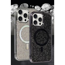 iPhone 15 Pro Kılıf Diamond Magsafe Kapak - Gümüş - NVRS8829-7692