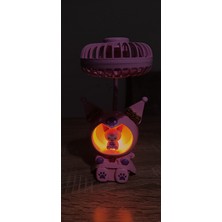 Kuromi Figürlü Gece Lambalı Fan – Sevimli Tasarım, Çift Fonksiyonlu!