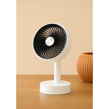 "3 Kademeli Sessiz Mini Masaüstü Fan – 90° Ayarlanabilir Başlık | USB Şarjlı, Kompakt ve Güçlü Serinletici"