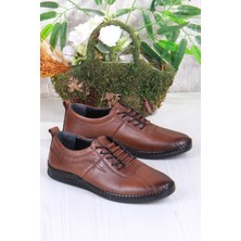 Mehmet Mete 425000 Yumuşak Esnek Rahat Lastik Bağcıklı Hakiki Deri Erkek Ayakkabı