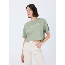 Columbia 9210091348CS0428 Yeşil O Yaka Normal Baskılı Kadın T-Shirt