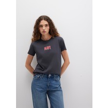 Mavi Mavi Logo Baskılı Antrasit Tişört 1613412-70087